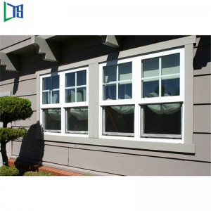 Dobbelt hængt aluminium lodrette glidende vinduer med pulverlakering overfladebehandling