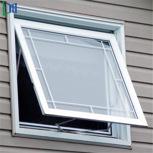 Dobbelthærdet glas markise Casement Windows Aluminium Top Hung Window Pulverlakering færdig kommerciel kvalitet