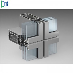Fremstilling og teknik Aluminiumsramme Facade Glas Gardinevæg Dobbeltvindue Lydisoleret og varmebestandig
